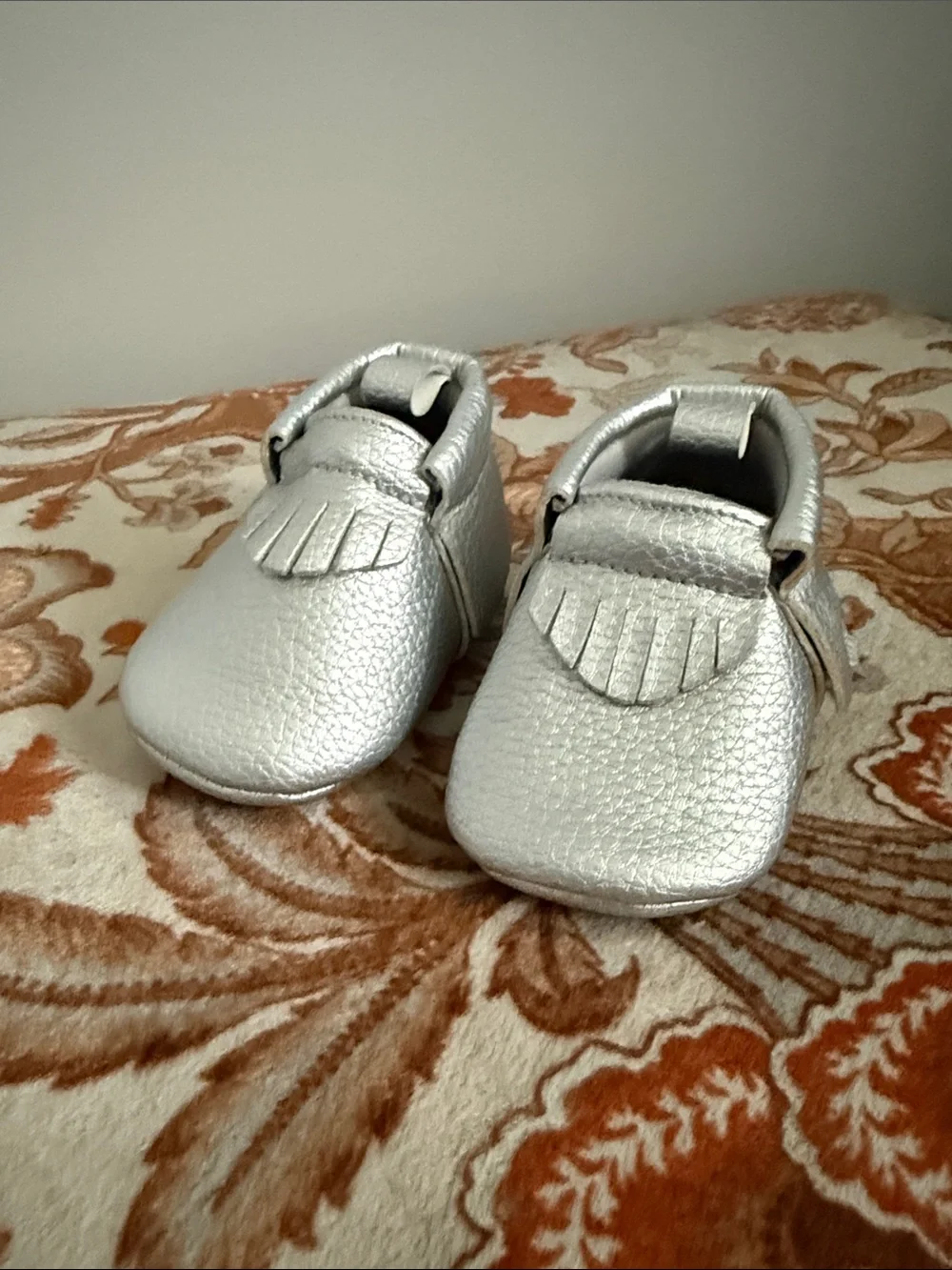 Esprit Metallic Silver Baby  Moccasins 0-6 months shoes